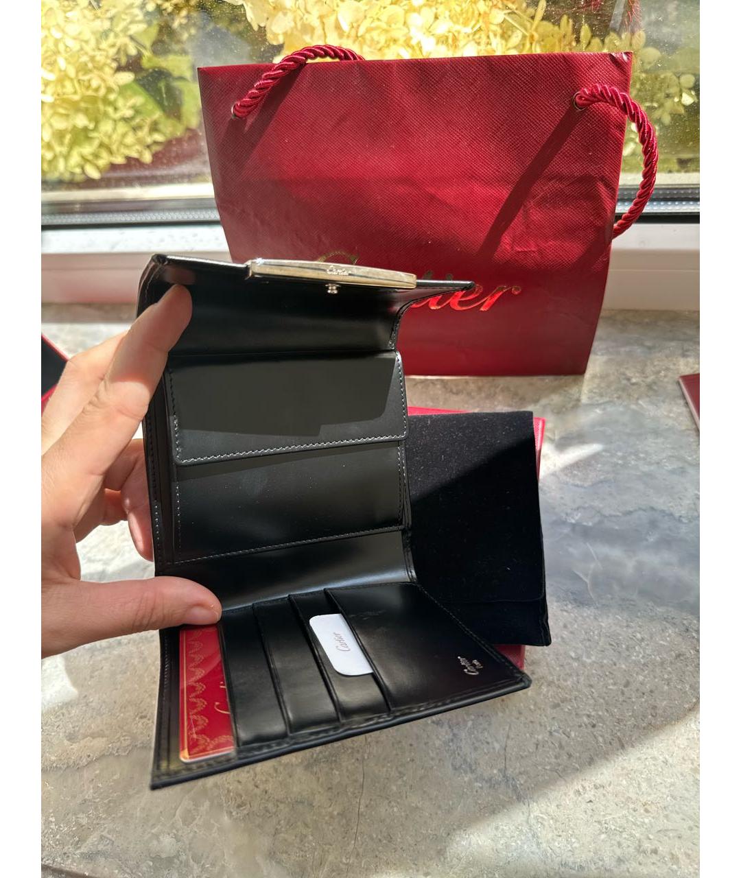 CARTIER Черный кожаный кошелек, фото 4