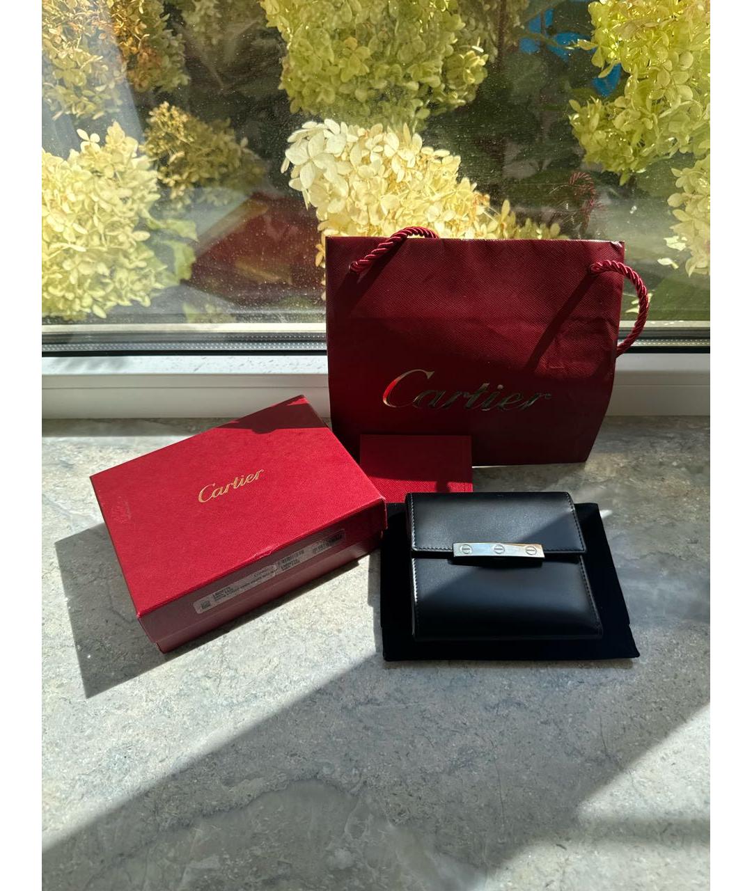 CARTIER Черный кожаный кошелек, фото 5