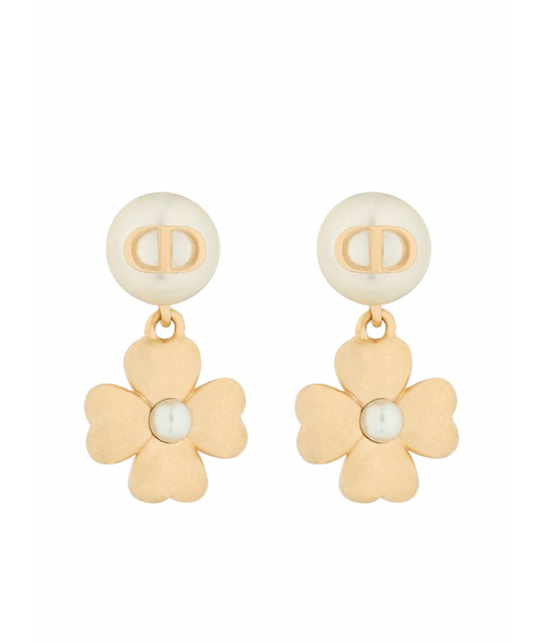 CHRISTIAN DIOR Золотые металлические серьги, фото 1