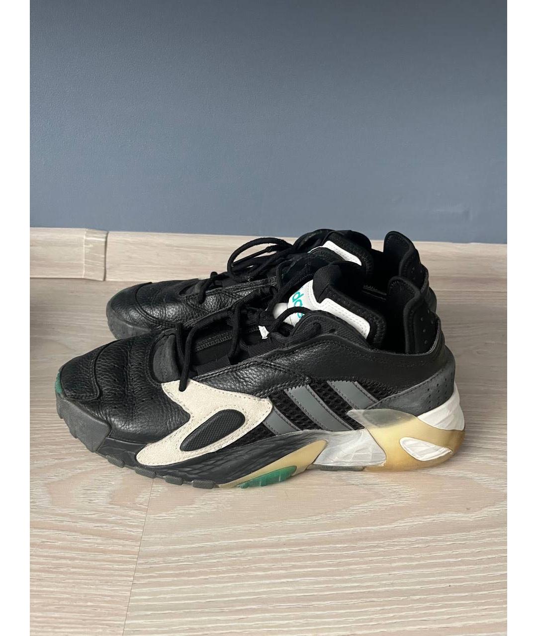 ADIDAS Черные кожаные низкие кроссовки / кеды, фото 7