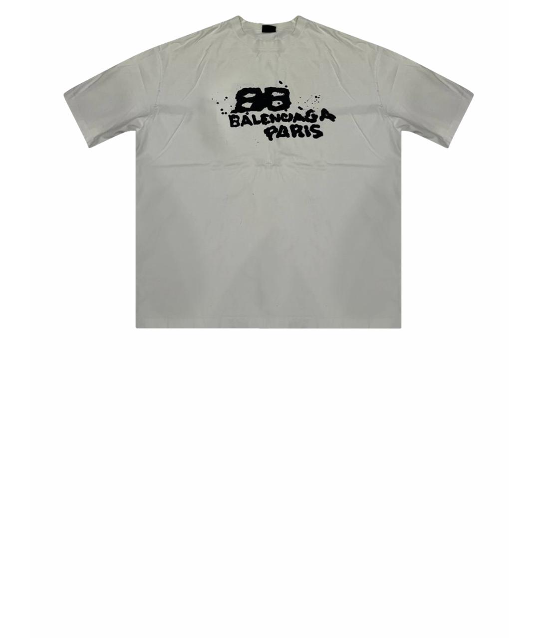 BALENCIAGA Белая хлопковая футболка, фото 1