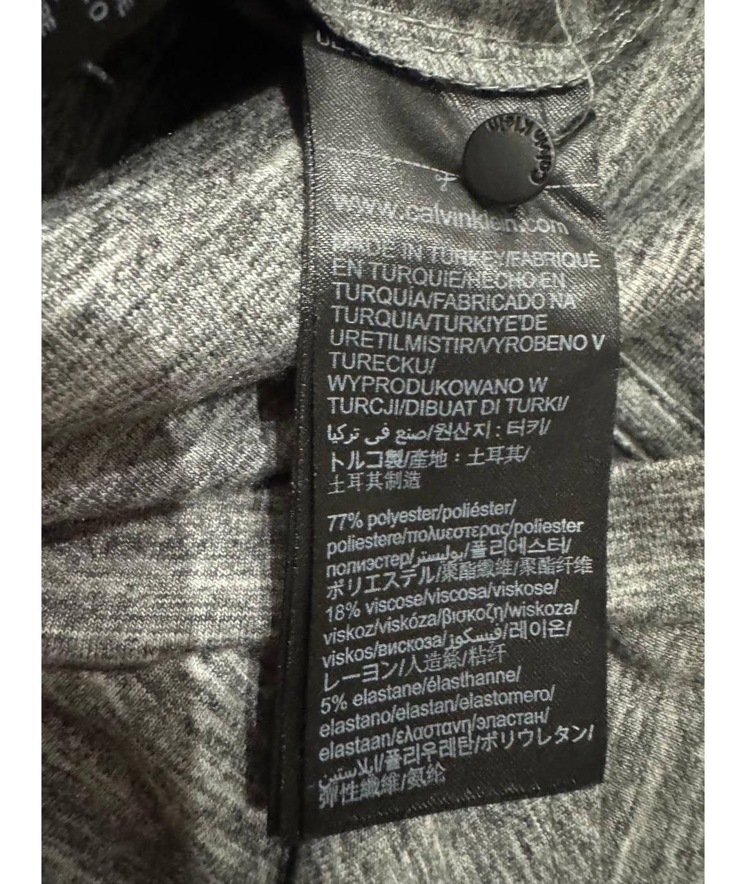 CALVIN KLEIN Серое полиэстеровое повседневное платье, фото 7
