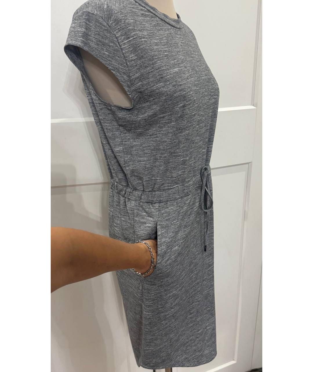 CALVIN KLEIN Серое полиэстеровое повседневное платье, фото 5