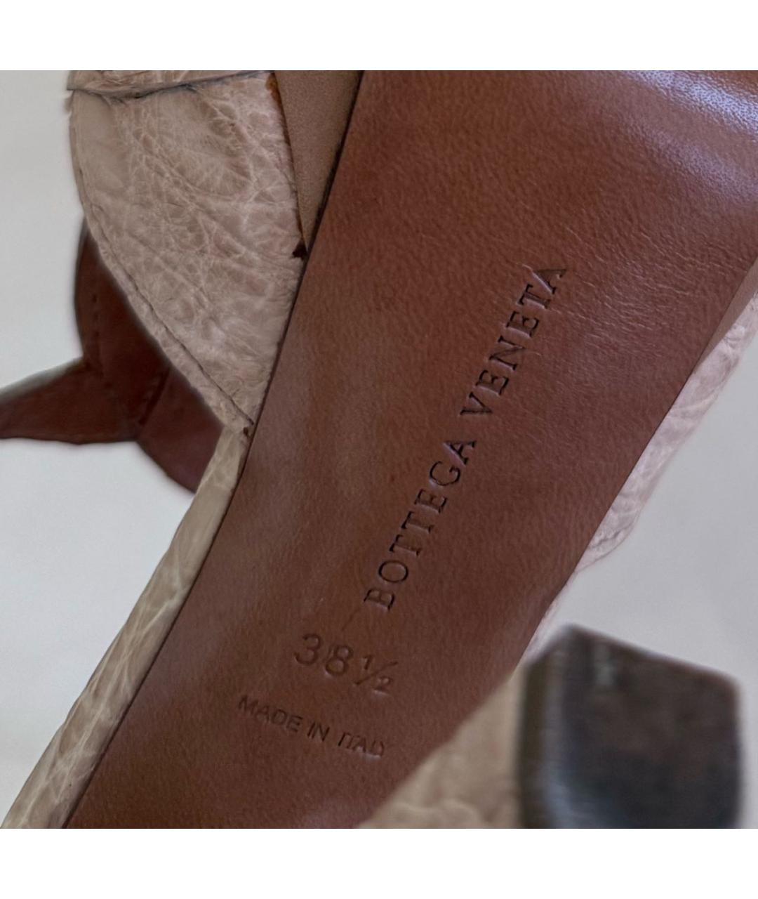 BOTTEGA VENETA Бежевые кожаные туфли, фото 5