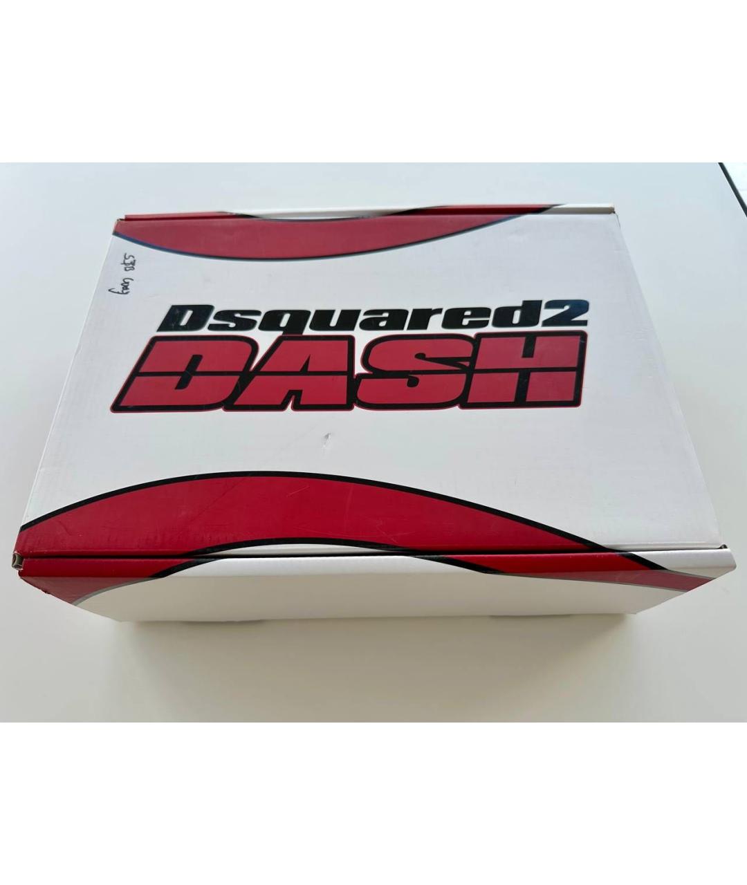 DSQUARED2 Белые текстильные низкие кроссовки / кеды, фото 6