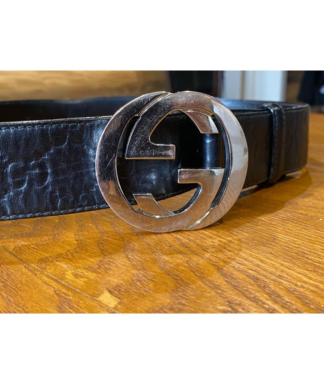 GUCCI Черный кожаный ремень, фото 6