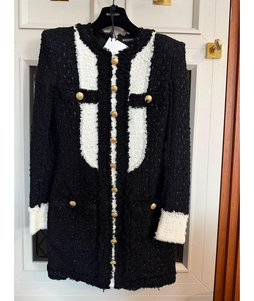 BALMAIN Черное твидовое коктейльное платье, фото 8