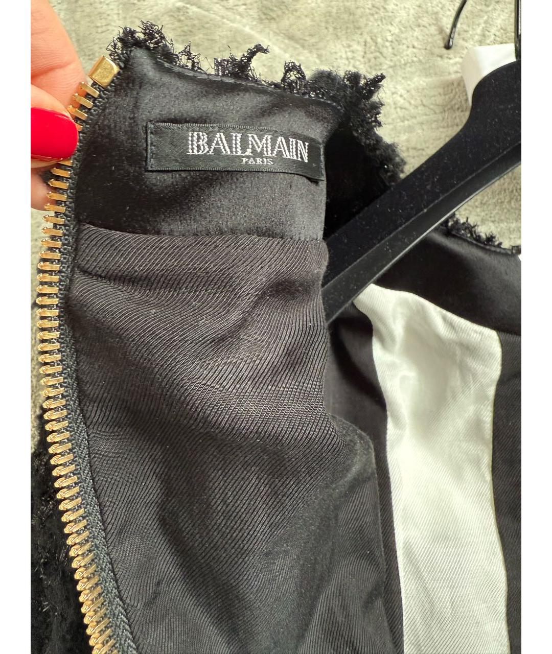 BALMAIN Черное твидовое коктейльное платье, фото 7