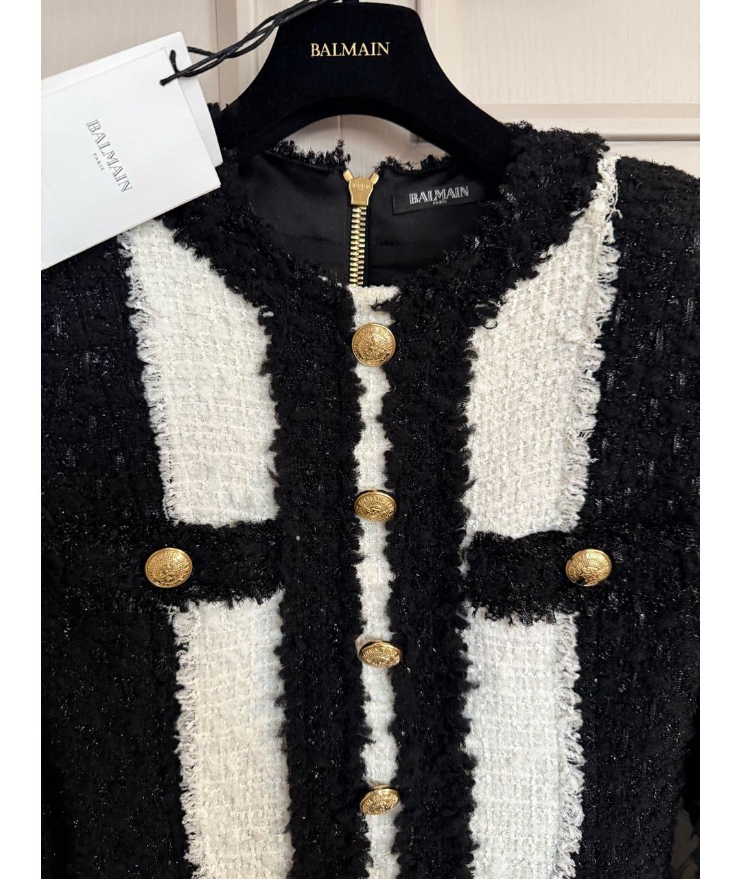 BALMAIN Черное твидовое коктейльное платье, фото 4