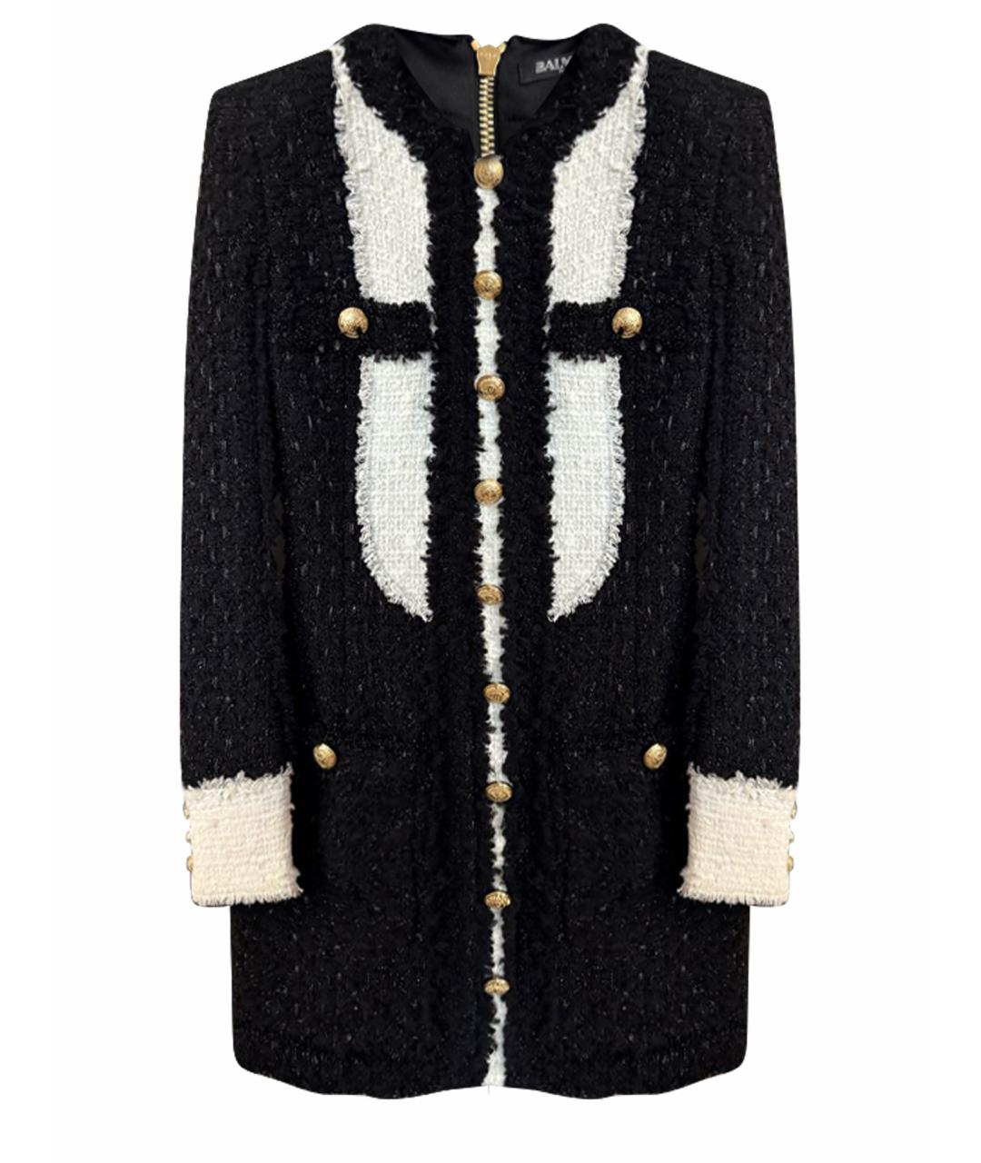 BALMAIN Черное твидовое коктейльное платье, фото 1