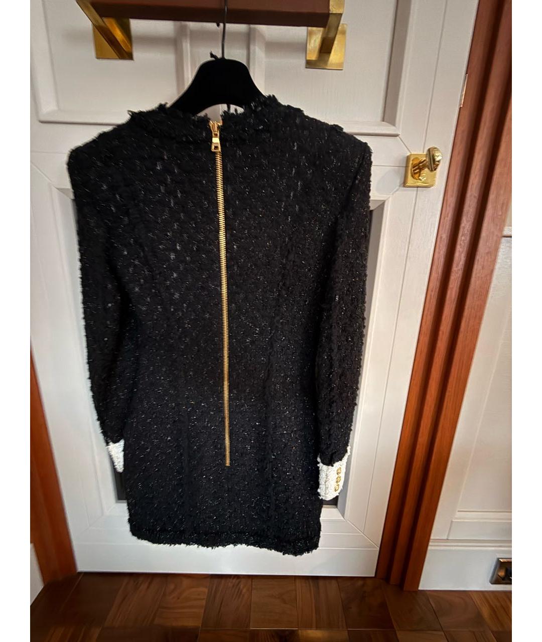 BALMAIN Черное твидовое коктейльное платье, фото 2