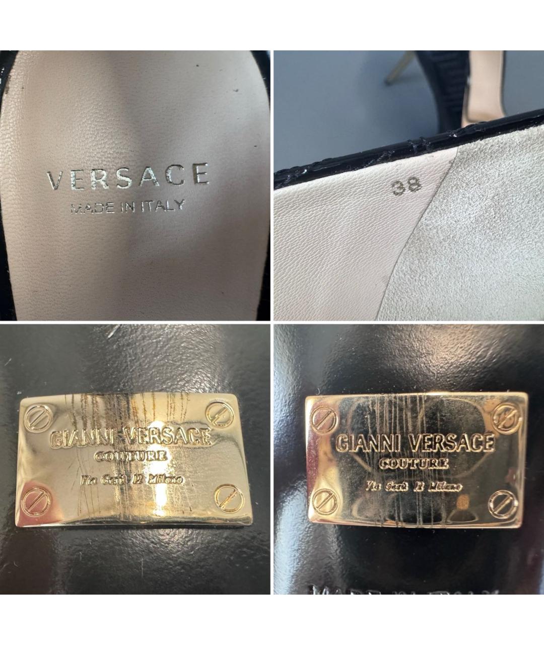 VERSACE Черные туфли из лакированной кожи, фото 7