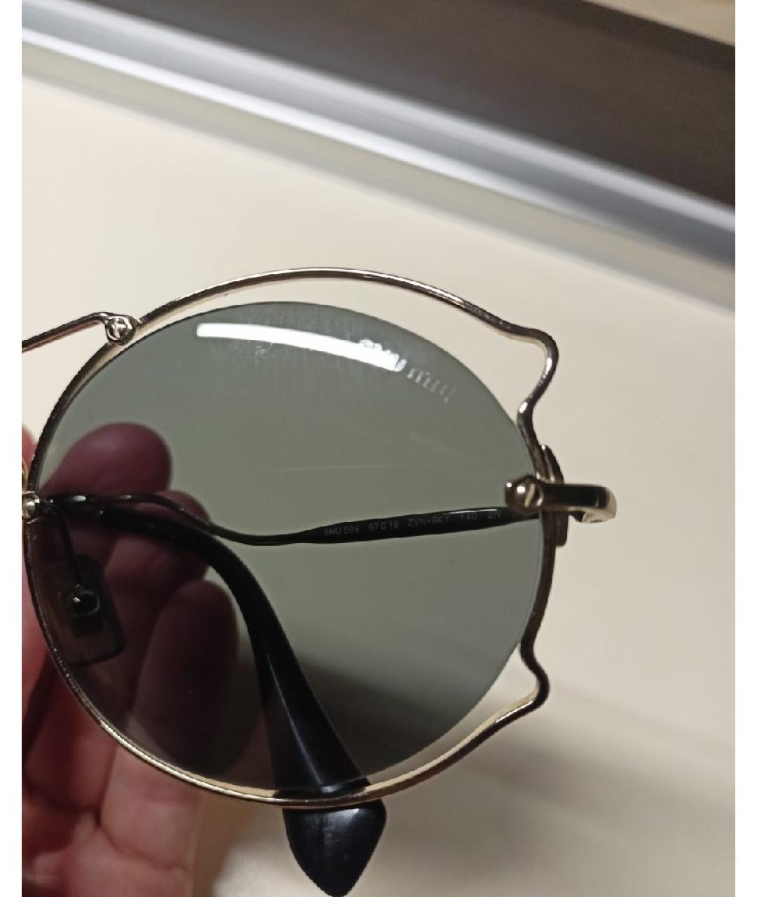 MIU MIU Серебряные металлические солнцезащитные очки, фото 4