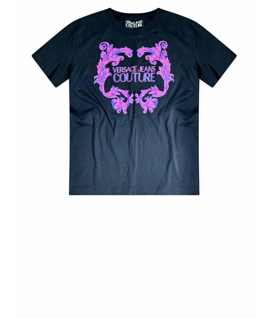VERSACE JEANS COUTURE Черная хлопковая футболка, фото 1