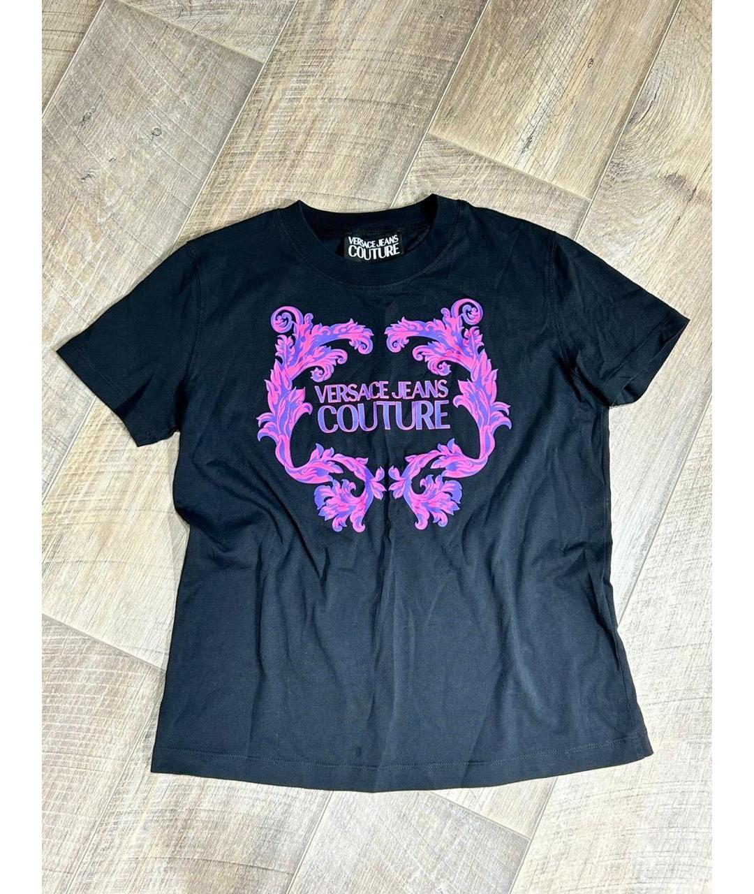 VERSACE JEANS COUTURE Черная хлопковая футболка, фото 7