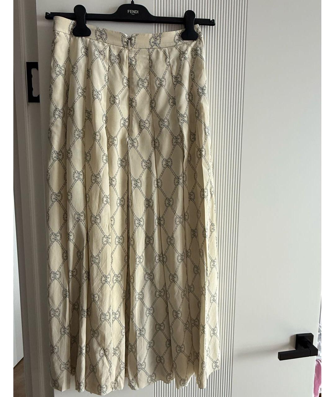 GUCCI Бежевая шелковая юбка миди, фото 2