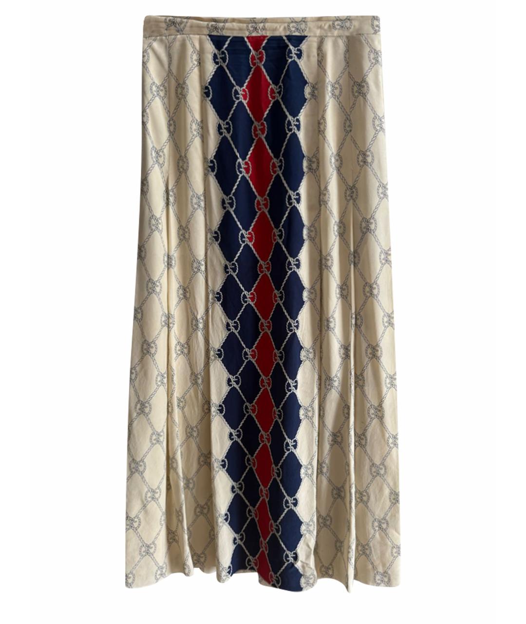 GUCCI Бежевая шелковая юбка миди, фото 1