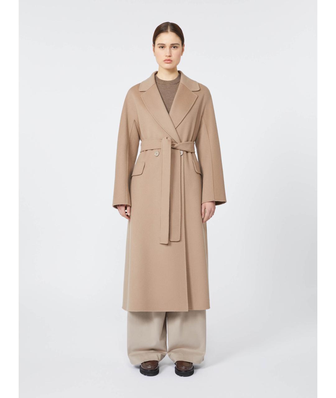 'S MAX MARA Бежевое шерстяное пальто, фото 3