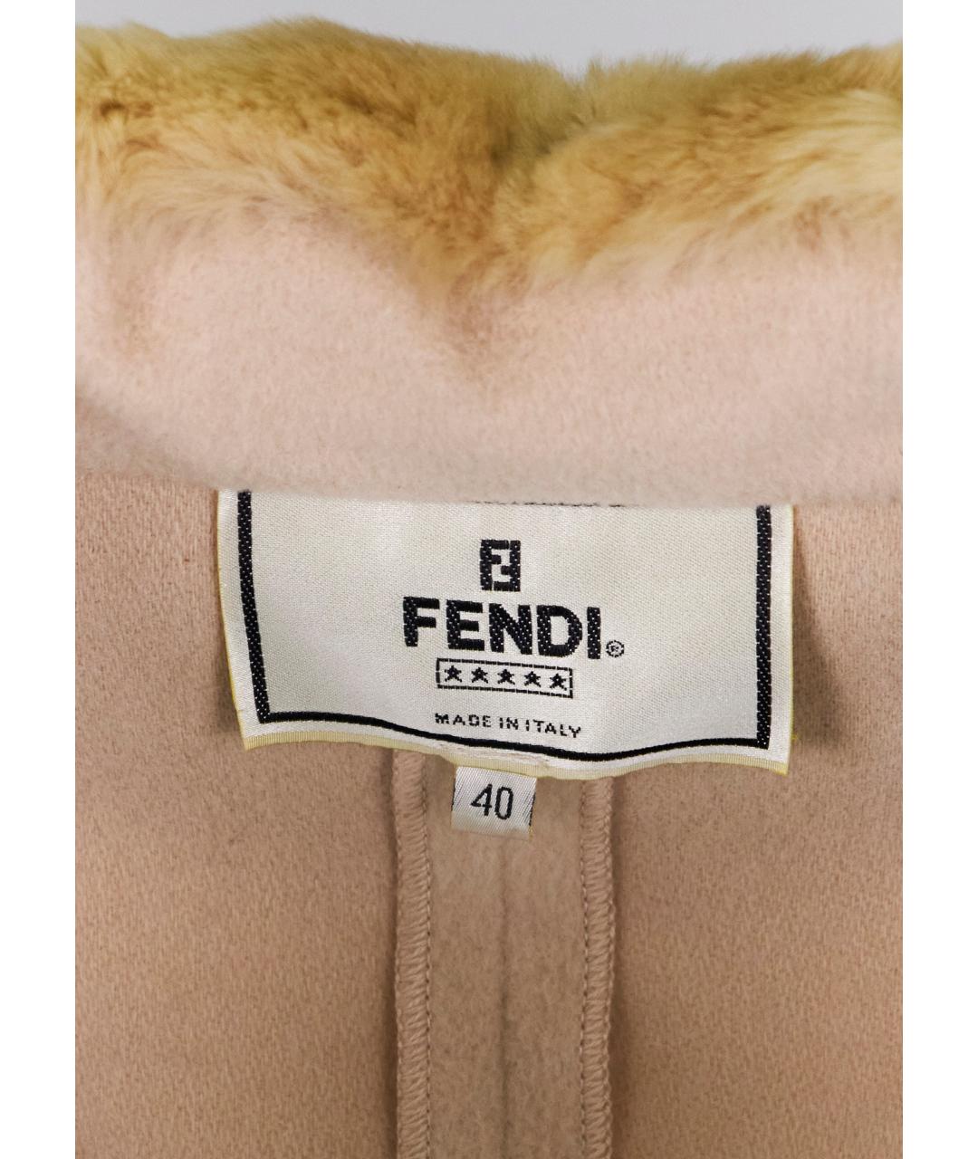 FENDI Бежевое шерстяное пальто, фото 5