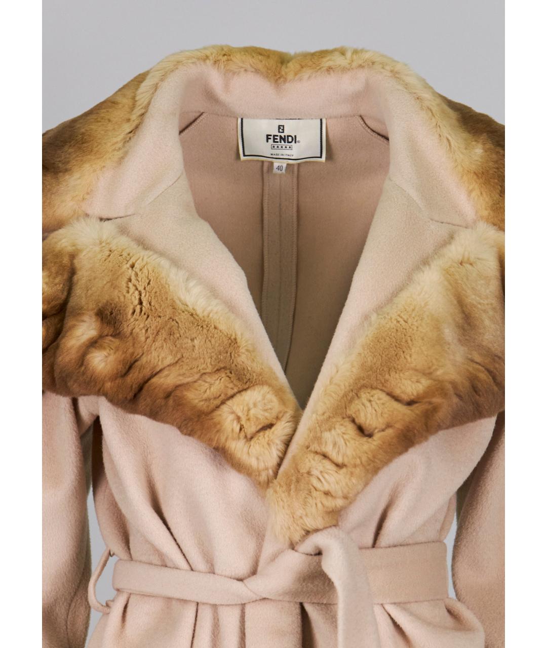 FENDI Бежевое шерстяное пальто, фото 3