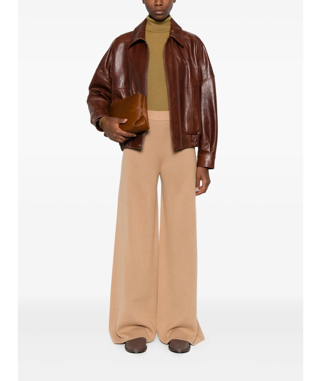 MAX MARA Бежевые брюки широкие, фото 2