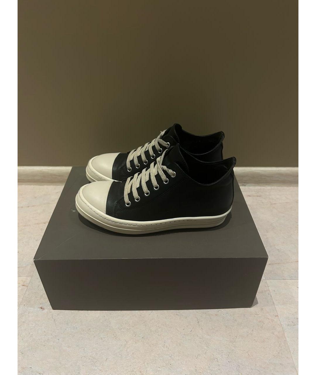 RICK OWENS Черные кожаные кеды, фото 9