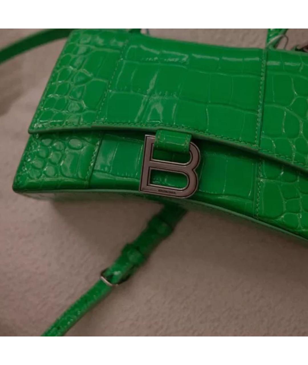 BALENCIAGA Зеленая кожаная сумка через плечо, фото 2