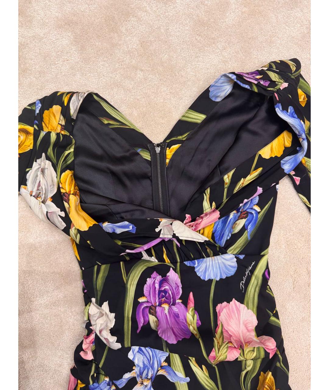 DOLCE&GABBANA Черное шелковое коктейльное платье, фото 3