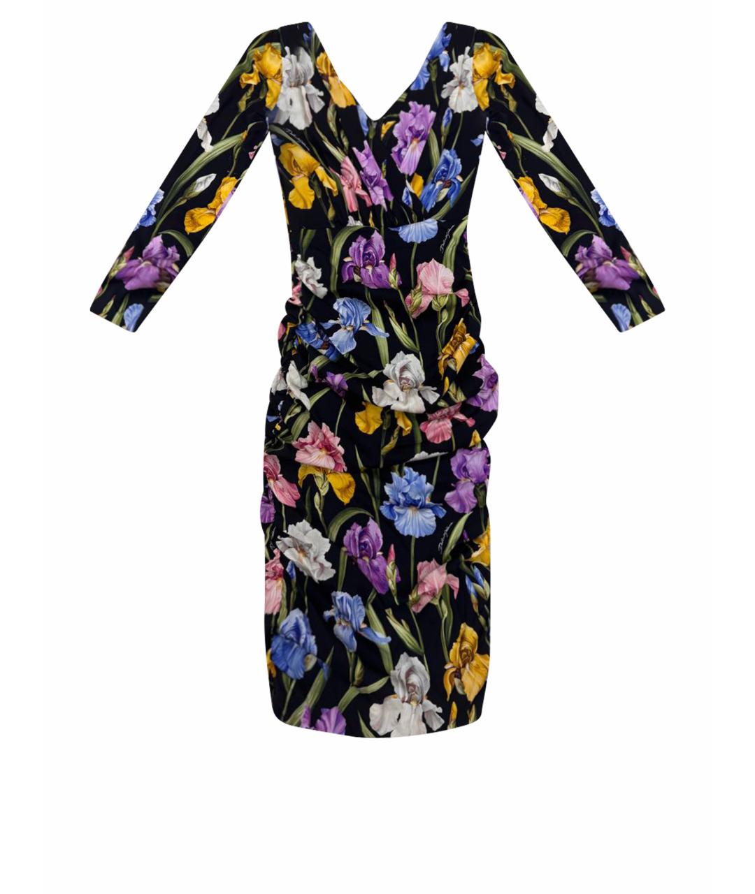 DOLCE&GABBANA Черное шелковое коктейльное платье, фото 1
