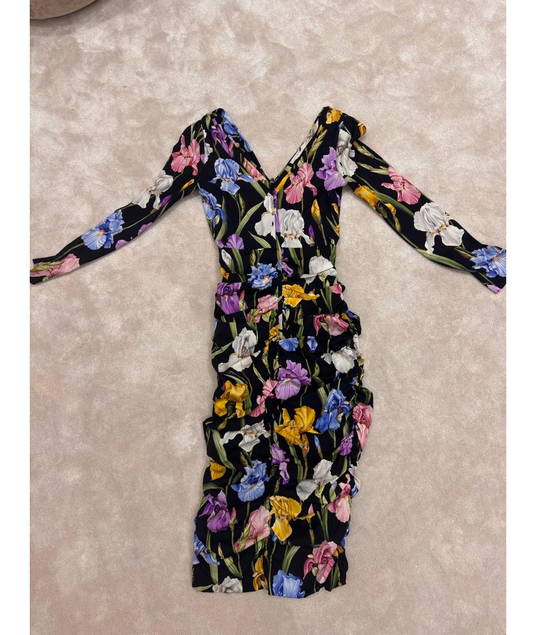 DOLCE&GABBANA Черное шелковое коктейльное платье, фото 2