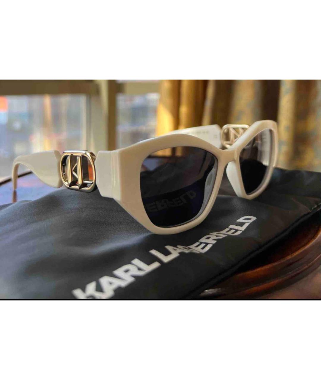KARL LAGERFELD Белые пластиковые солнцезащитные очки, фото 2