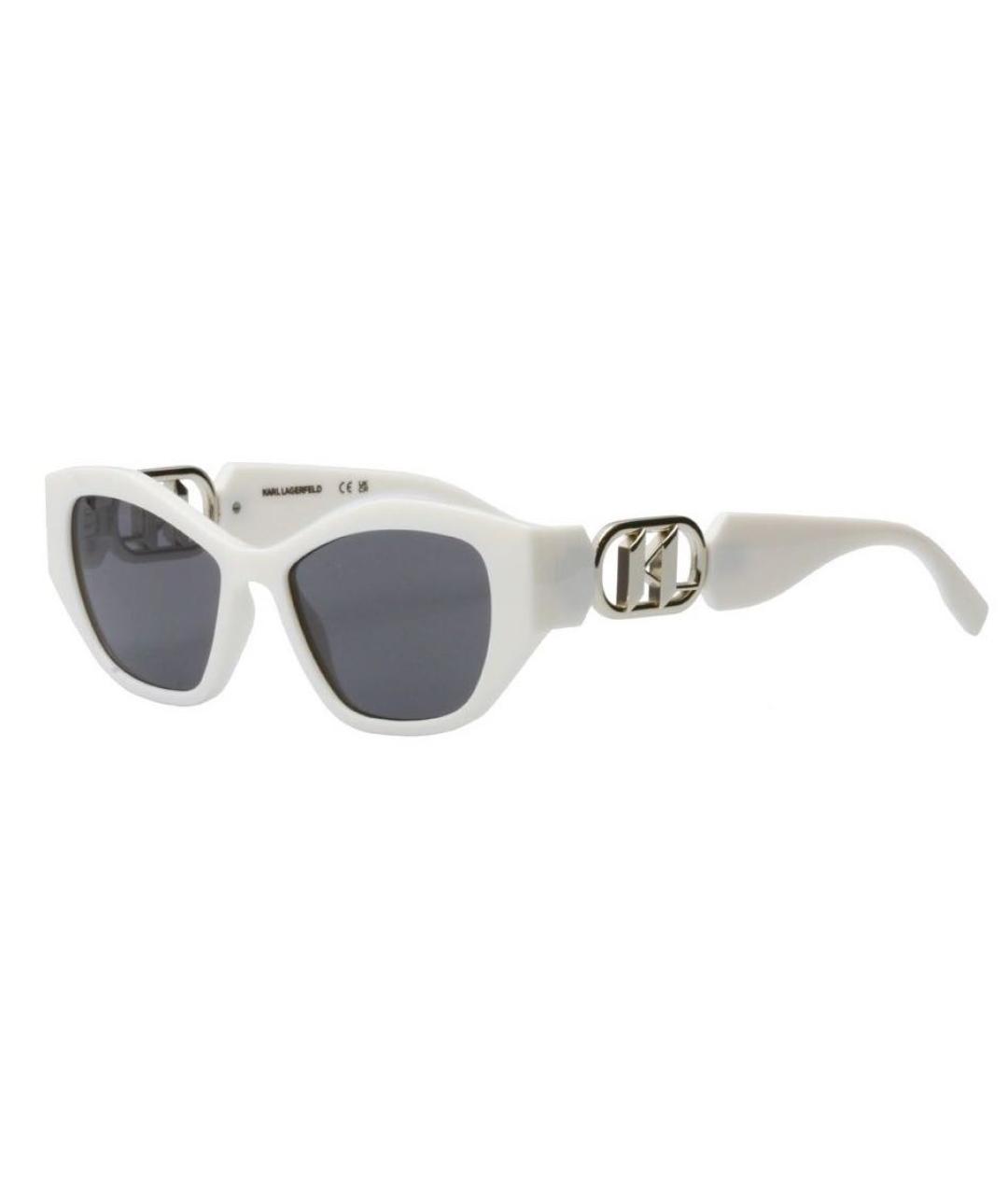 KARL LAGERFELD Белые пластиковые солнцезащитные очки, фото 1