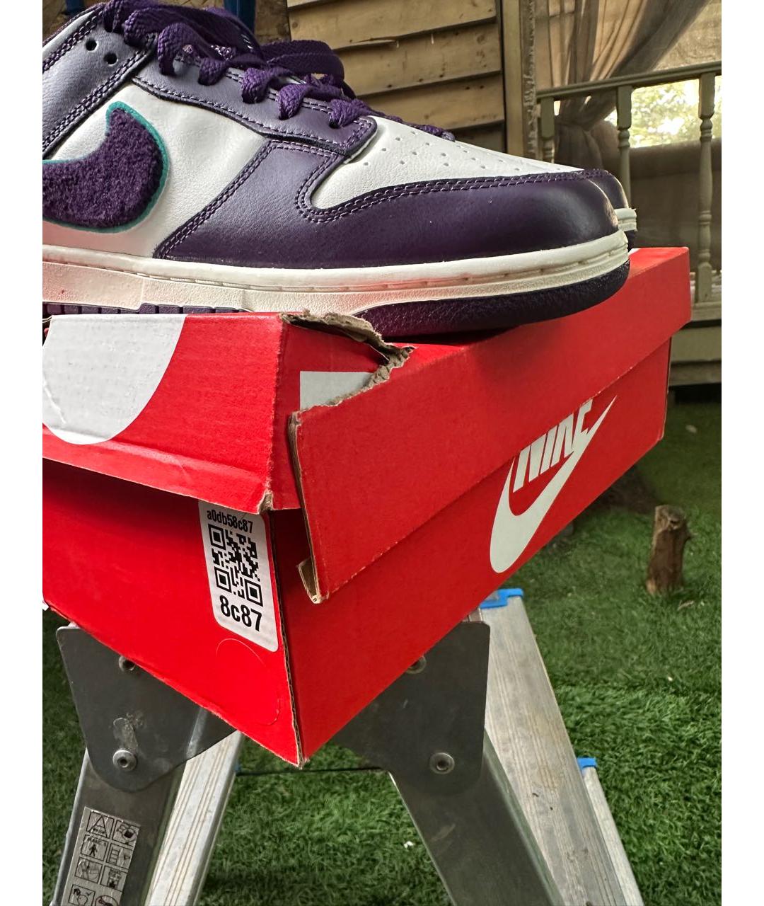 NIKE Фиолетовые кожаные низкие кроссовки / кеды, фото 7