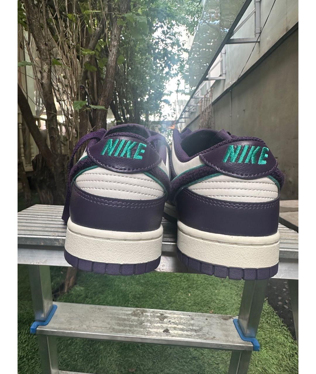 NIKE Фиолетовые кожаные низкие кроссовки / кеды, фото 4