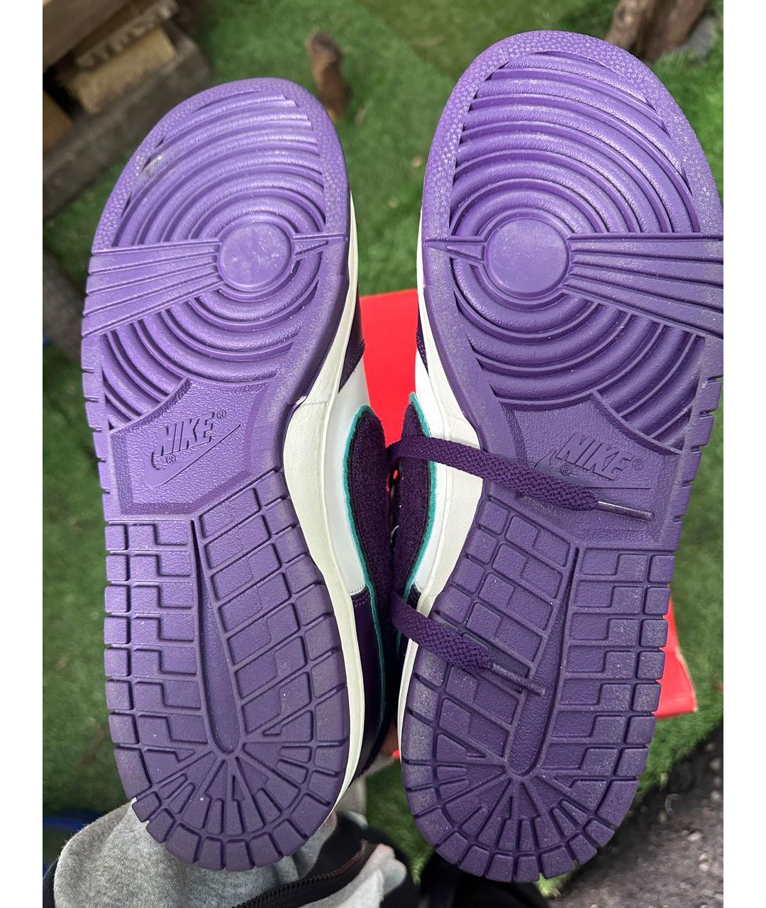 NIKE Фиолетовые кожаные низкие кроссовки / кеды, фото 5