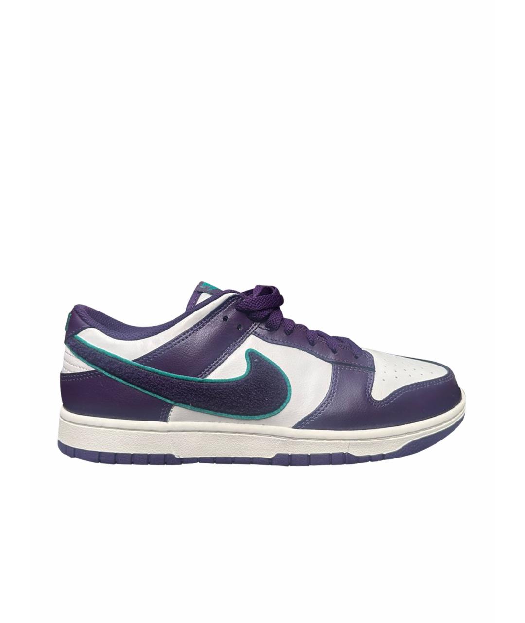 NIKE Фиолетовые кожаные низкие кроссовки / кеды, фото 1