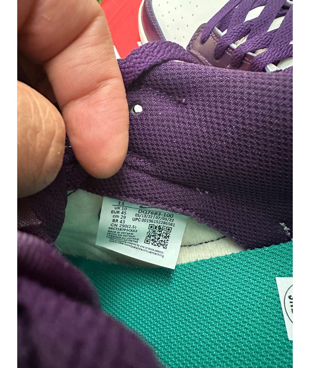 NIKE Фиолетовые кожаные низкие кроссовки / кеды, фото 6