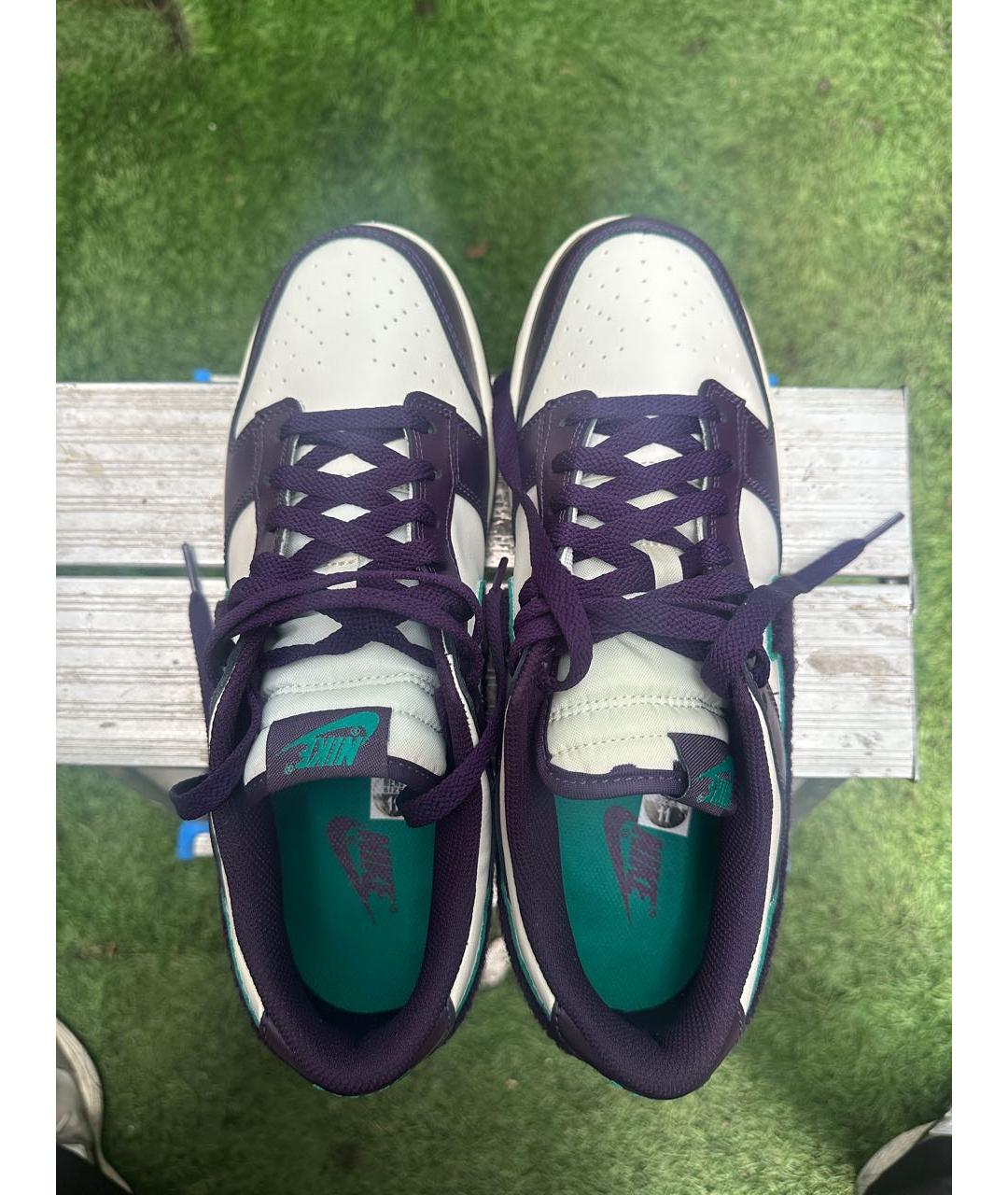NIKE Фиолетовые кожаные низкие кроссовки / кеды, фото 3
