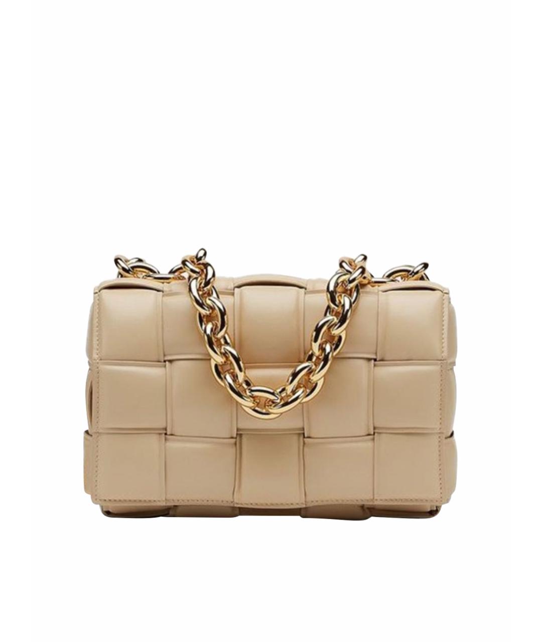 BOTTEGA VENETA Бежевая кожаная сумка через плечо, фото 1