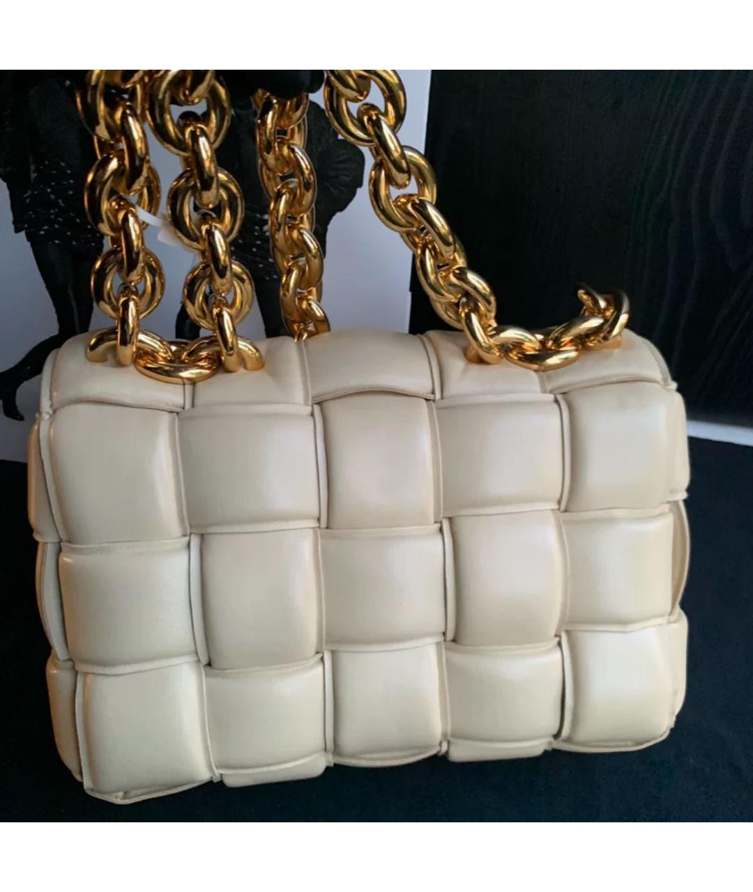 BOTTEGA VENETA Бежевая кожаная сумка через плечо, фото 2