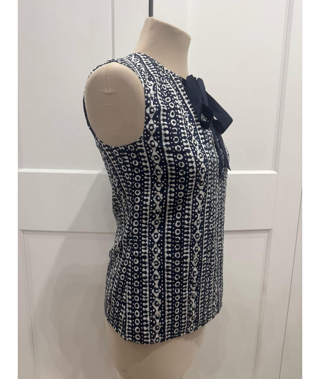 TORY BURCH Темно-синяя шелковая блузы, фото 4