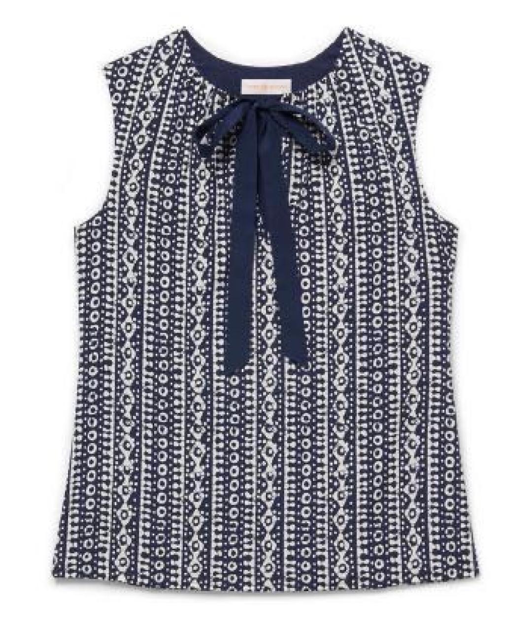 TORY BURCH Темно-синяя шелковая блузы, фото 8