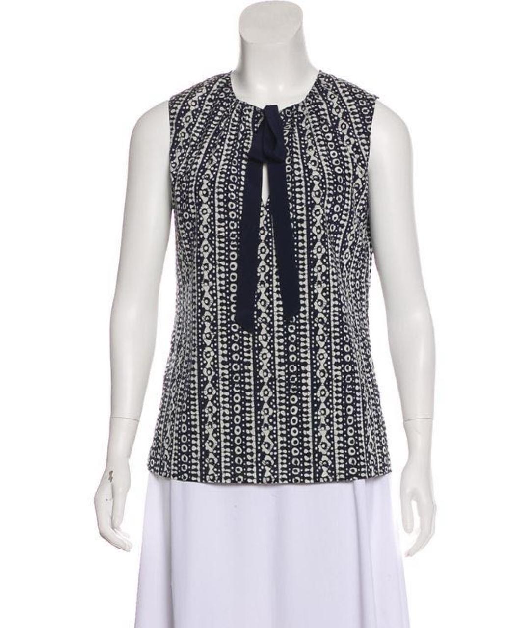 TORY BURCH Темно-синяя шелковая блузы, фото 3