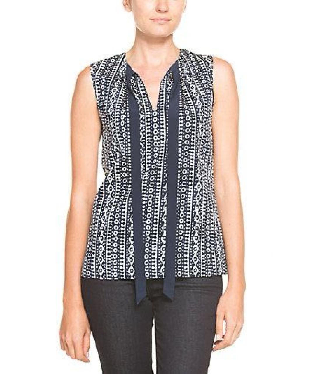 TORY BURCH Темно-синяя шелковая блузы, фото 2