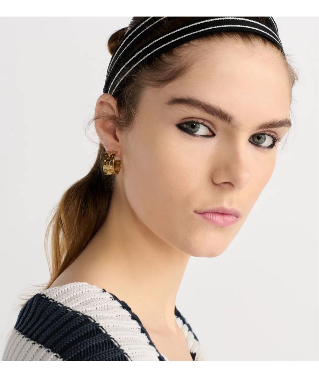 CHRISTIAN DIOR Золотые металлические серьги, фото 4