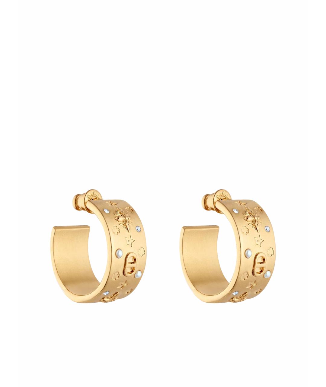 CHRISTIAN DIOR Золотые металлические серьги, фото 1