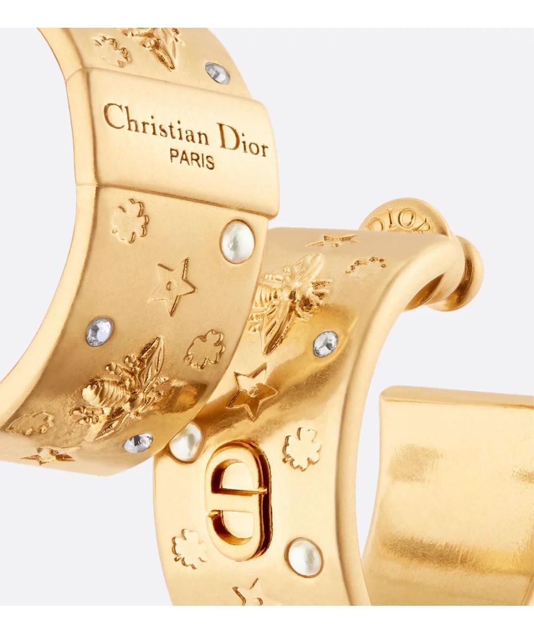 CHRISTIAN DIOR Золотые металлические серьги, фото 6