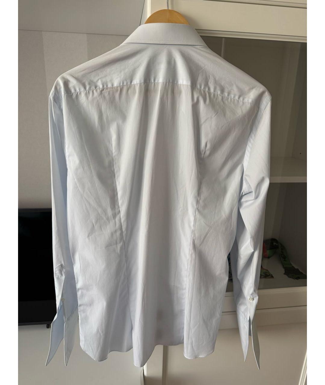BRIONI Голубая хлопковая классическая рубашка, фото 2
