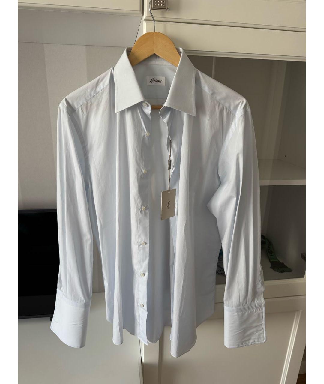 BRIONI Голубая хлопковая классическая рубашка, фото 8