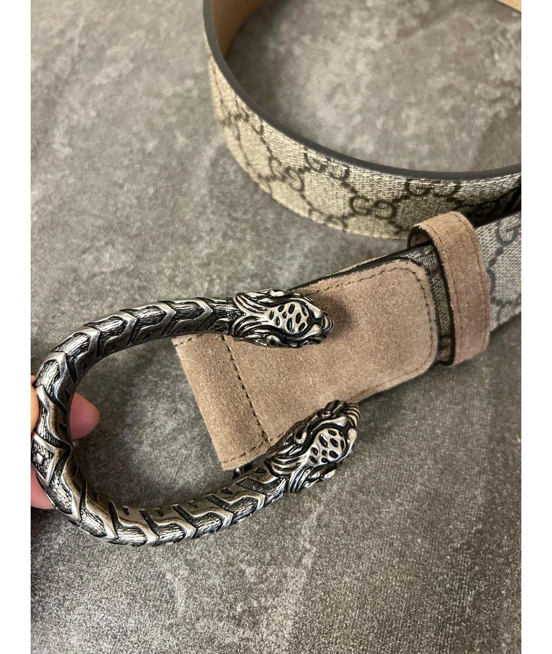 GUCCI Бежевый кожаный ремень, фото 2